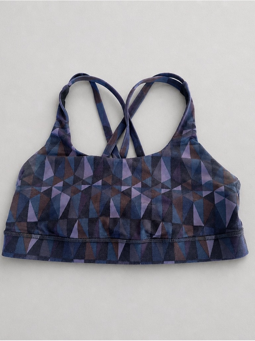 Lululemon Geometric Strappy Sports Bra in Navy and Purple Approx 4-6